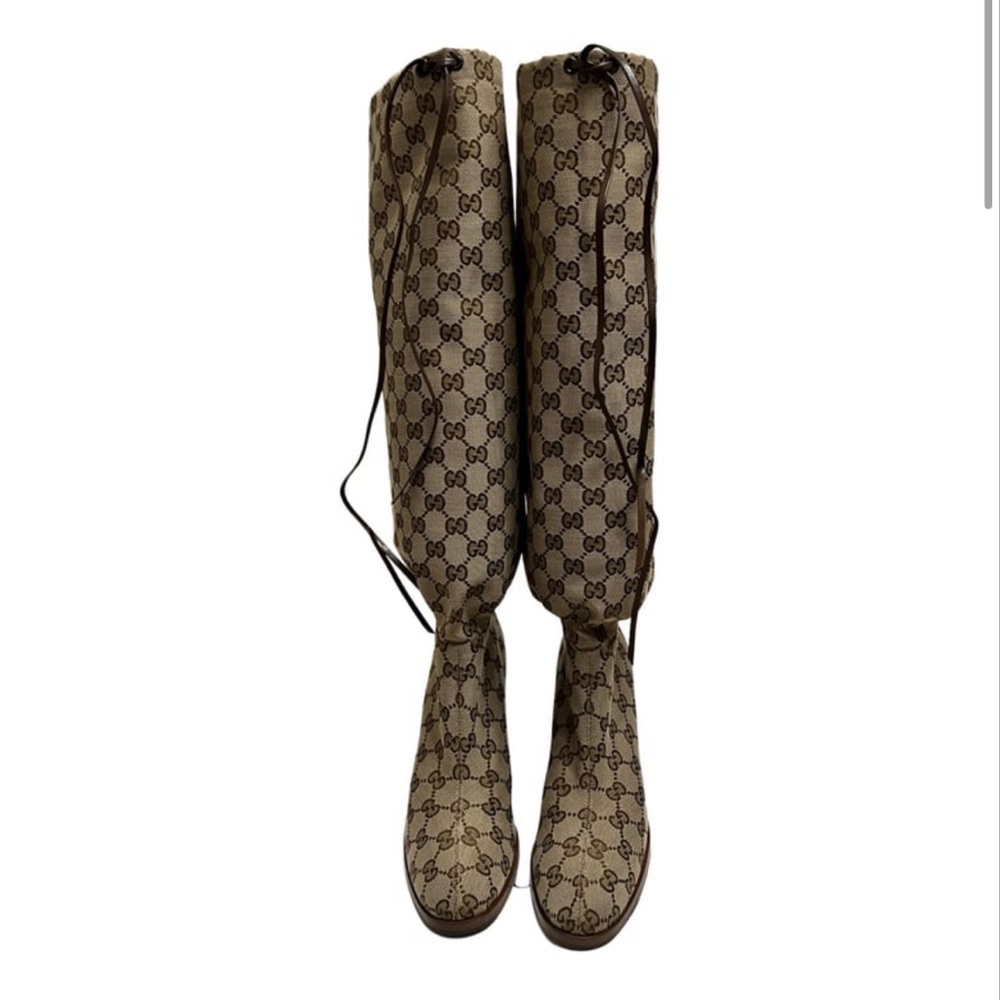 Gucci Canvas knee high boots (Like New)